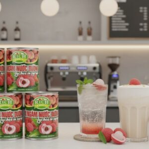 Vải ngâm nước đường rishs