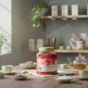 Jar of fruit jam and smoothie