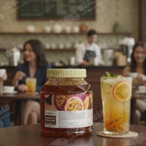 Jar and drink on wooden table