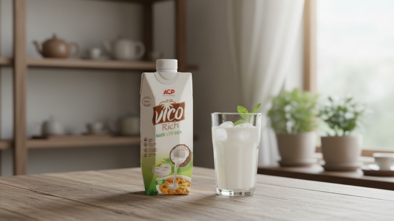 Vico Rich – Cốt Dừa 330ml – Thùng 12 Hộp - Ảnh 3