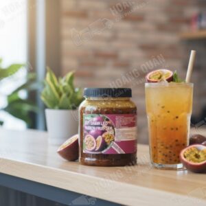 Beverages on a wooden counter