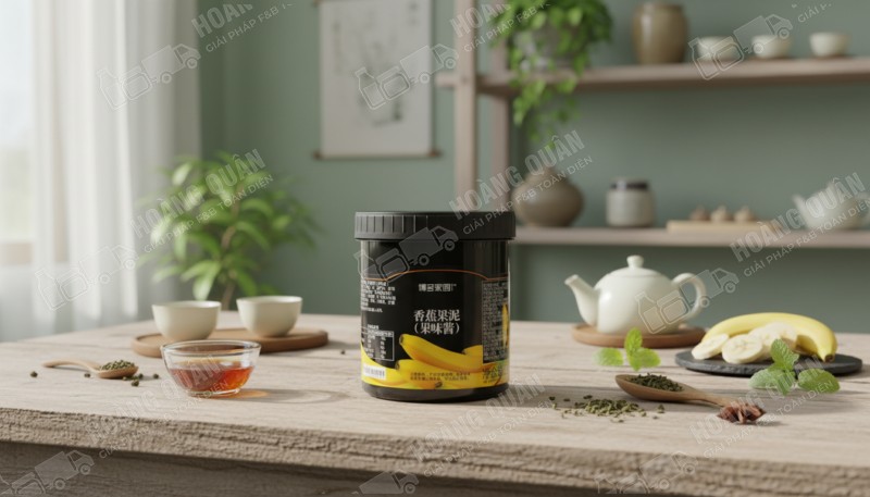 Sốt Boduo Chuối 1.36 KG Hủ Đen