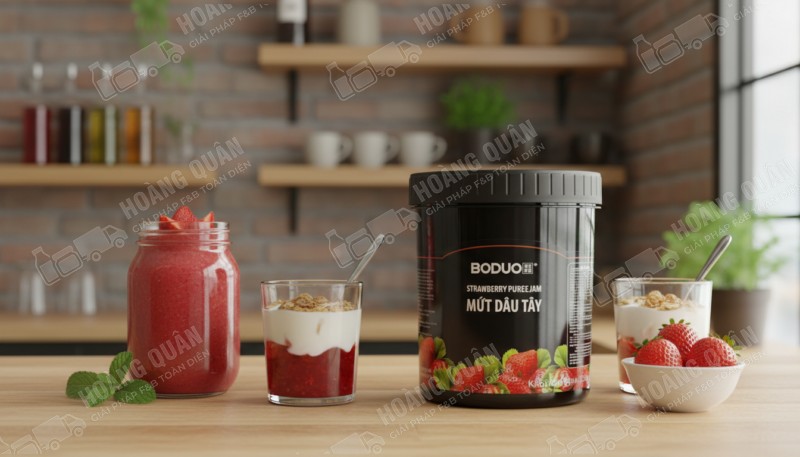 Sốt boduo Dâu 1.36 kg hũ đen