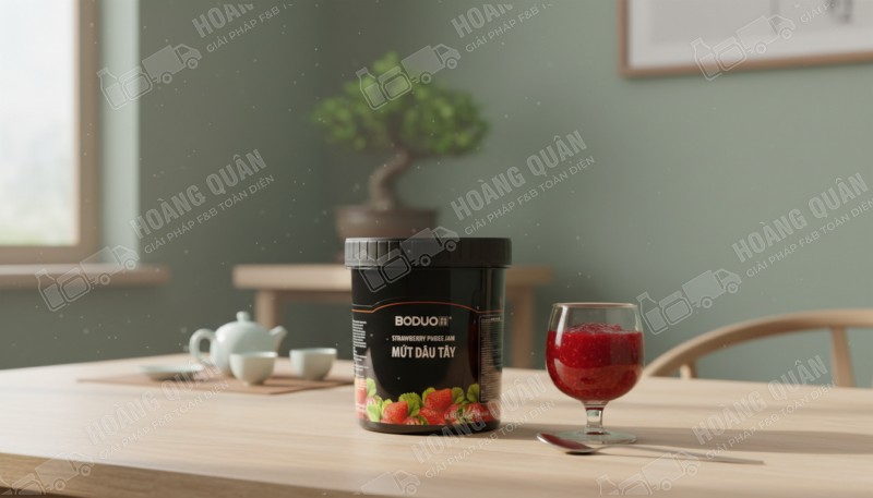 Sốt boduo Dâu 1.36 kg hũ đen