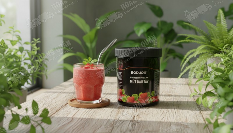 Sốt boduo Dâu 1.36 kg hũ đen