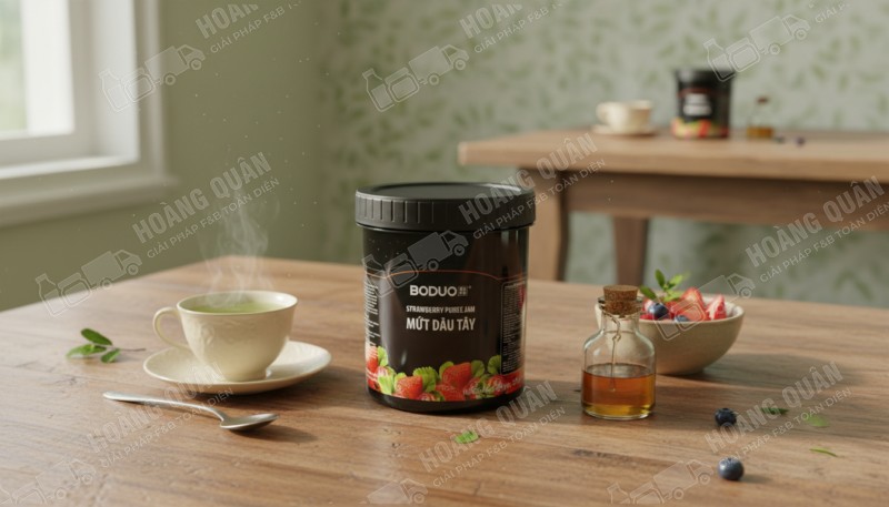 Sốt boduo Dâu 1.36 kg hũ đen