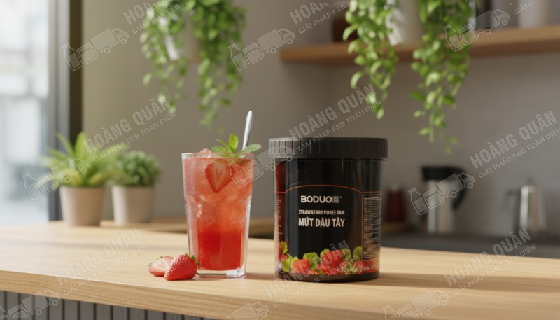 Sốt boduo Dâu 1.36 kg hũ đen