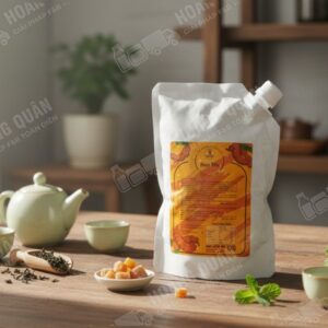 Drink mix and glass with ice