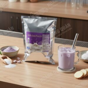 Bubble tea and purple sweet potato mix