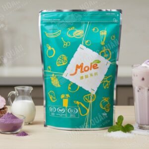 Colorful ingredients and packaging displayed.Mole Đài Loan Bột Khoai Môn