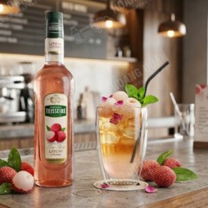 Lychee syrup with cocktail and decor