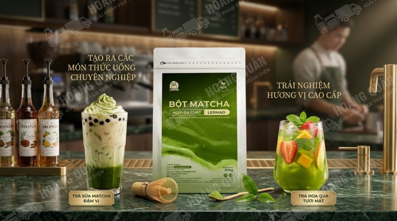 Bột matcha nguyên chất Gấu Lermao