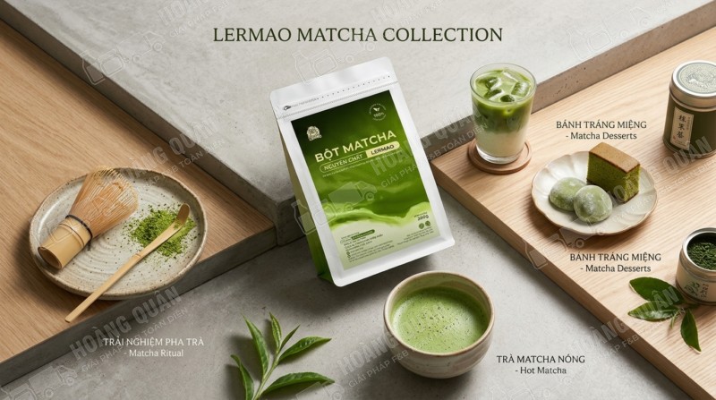 Bột matcha nguyên chất Gấu Lermao