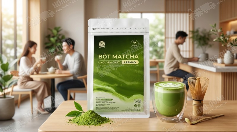 Bột matcha nguyên chất Gấu Lermao