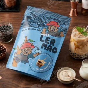 Colorful drinks with dessert packaging