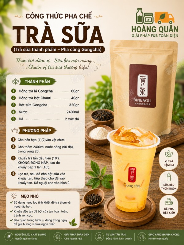 Công thức pha trà sữa Gongcha
