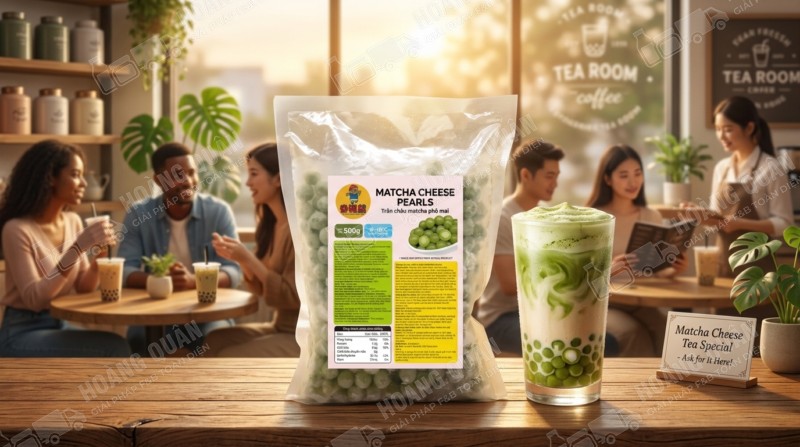Trân châu Nấu Matcha Phô Mai