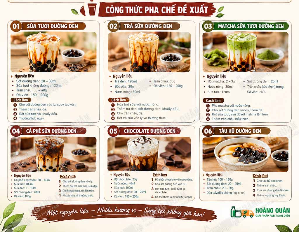 cong thuc pha che Chanti Syrup Đường Đen