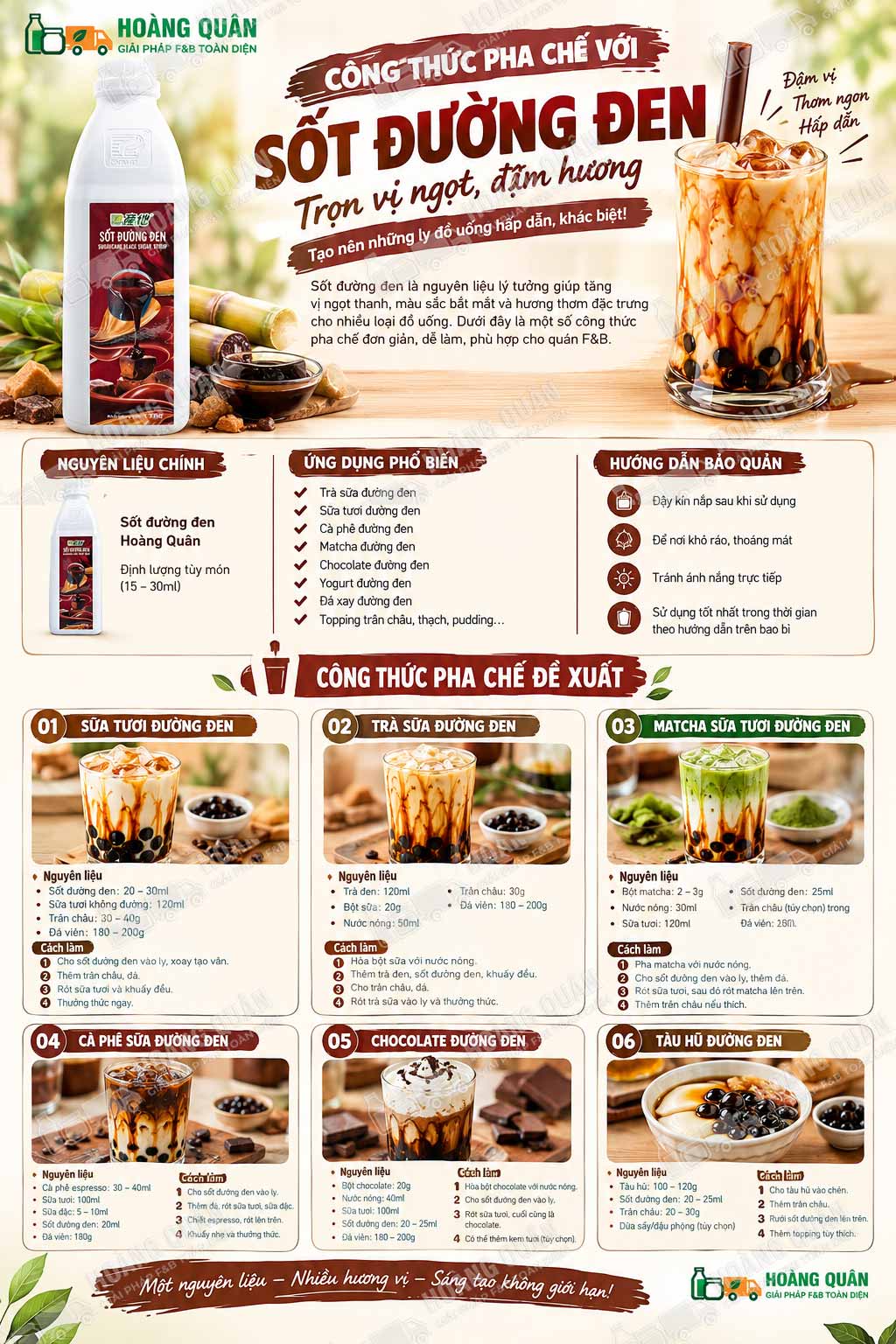 cong thuc pha che Chanti Syrup Đường Đen