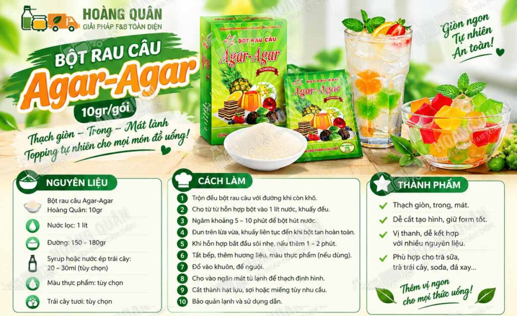 Công thức pha chế Thạch Rau Câu Hoàng Yến