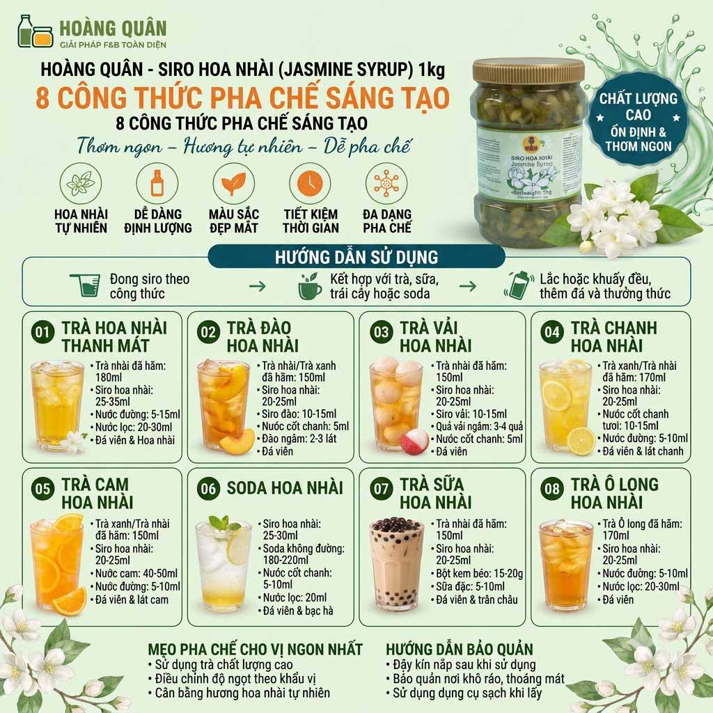Công Thức Pha Chế Mứ Hoa Nhài - Gấu Lermao 