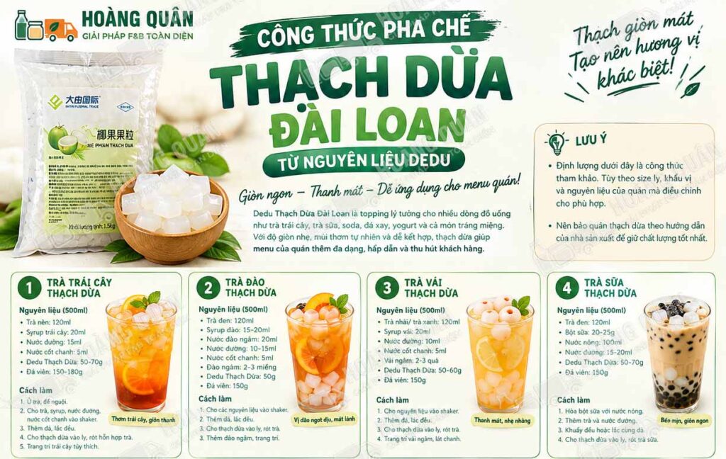 Công thức pha chế Dedu Thạch Dừa