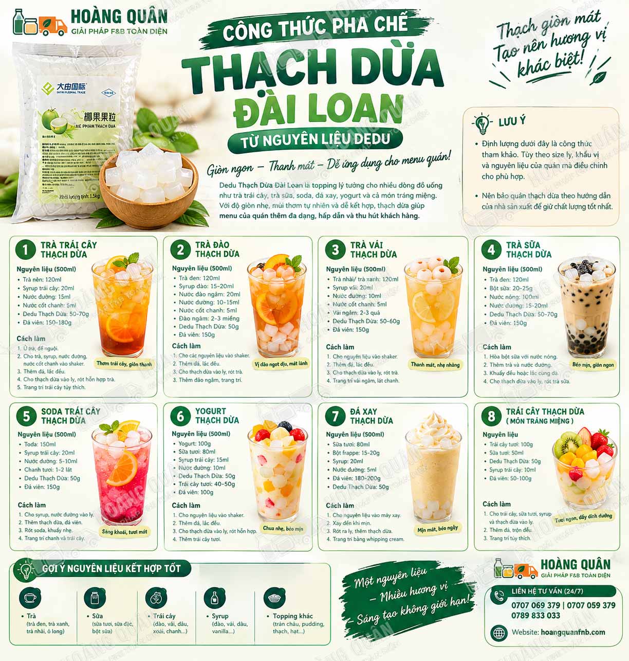 Công thức pha chế Dedu Thạch Dừa