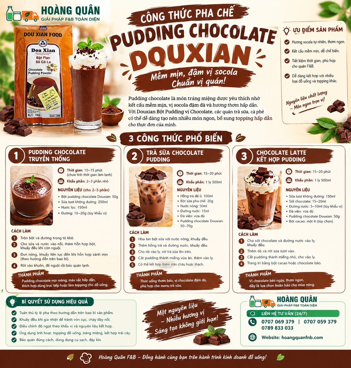 Douxian -Bột Pudding vị Chocolate-2