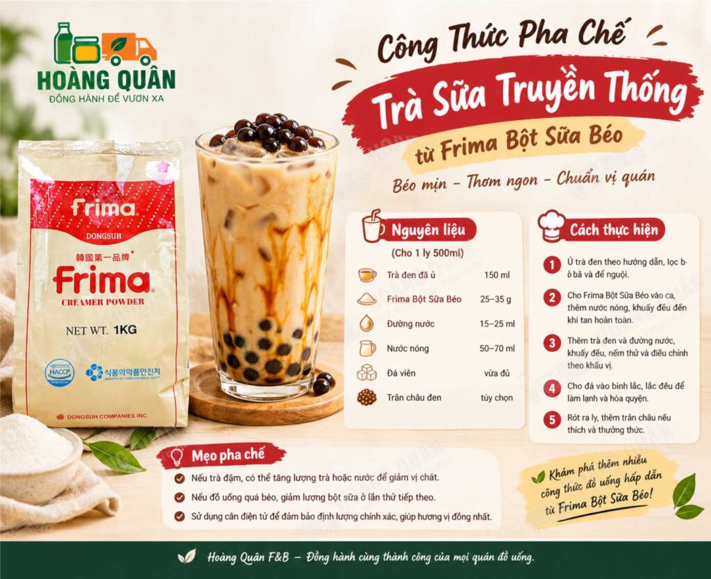 Công thức pha chế fima bột sữa béo