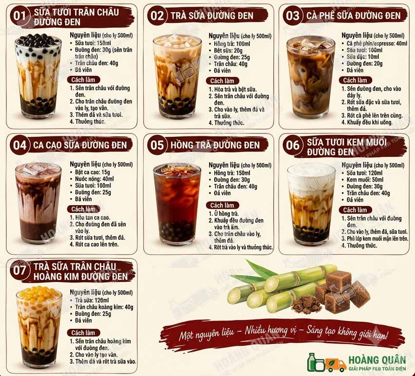 Công Thức Pha Chế Đường Nâu Hàn Quốc (Túi Bạc) Thơm Ngon